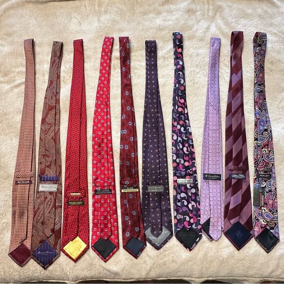 10-piece Warm Tone Mens Tie Bundle - Picture 1 of 1